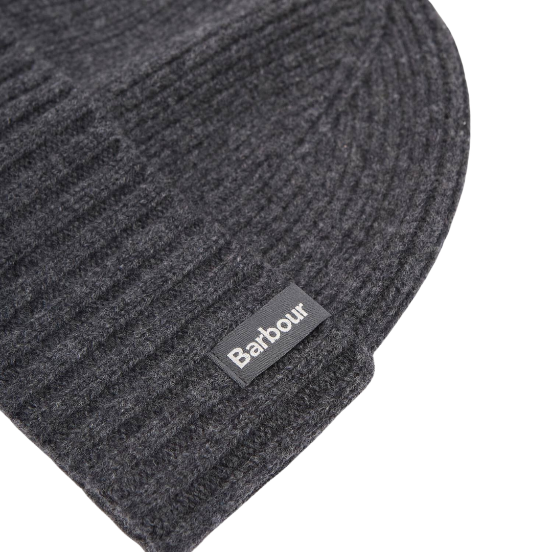 Barbour Danforth Knitted Beanie Hat in Charcoal