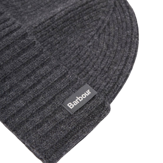 Barbour Danforth Knitted Beanie Hat in Charcoal