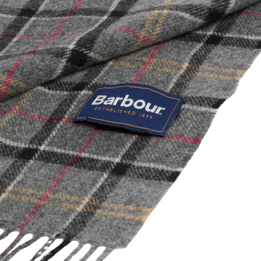 Barbour Tartan Lambswool Scarf in Modern Grey