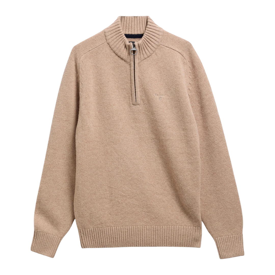 Barbour Newtown Half Zip Jumper in Washed Stone