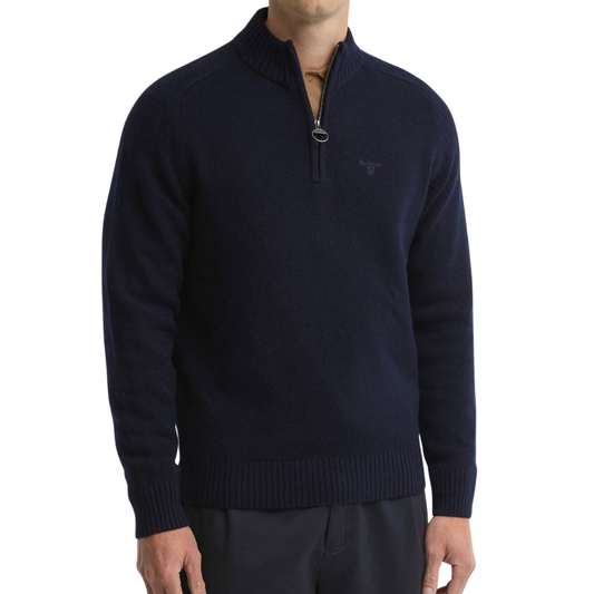 Barbour Newtown Half Zip Jumper in Navy
