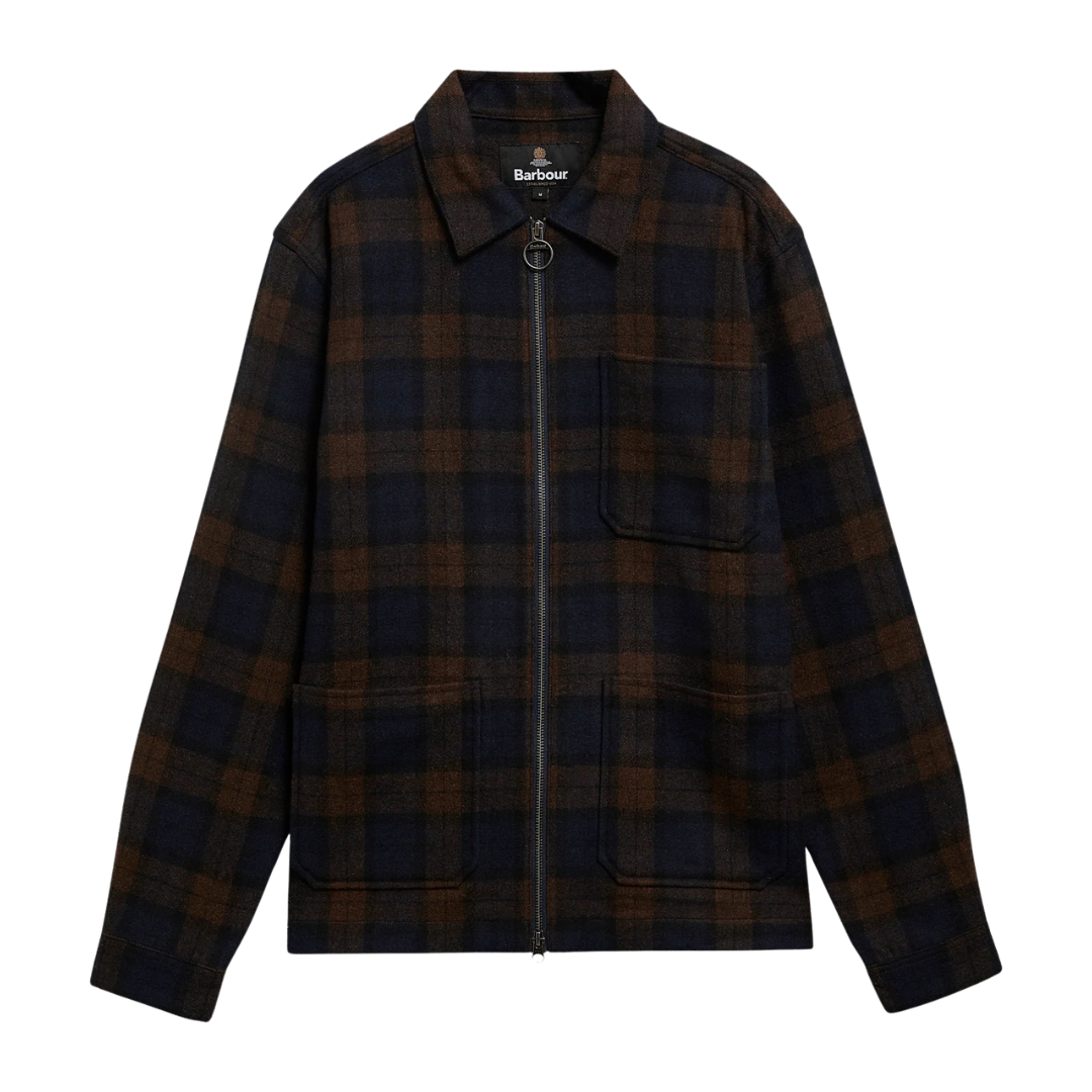 Barbour Acklington Checked Overshirt in Navy