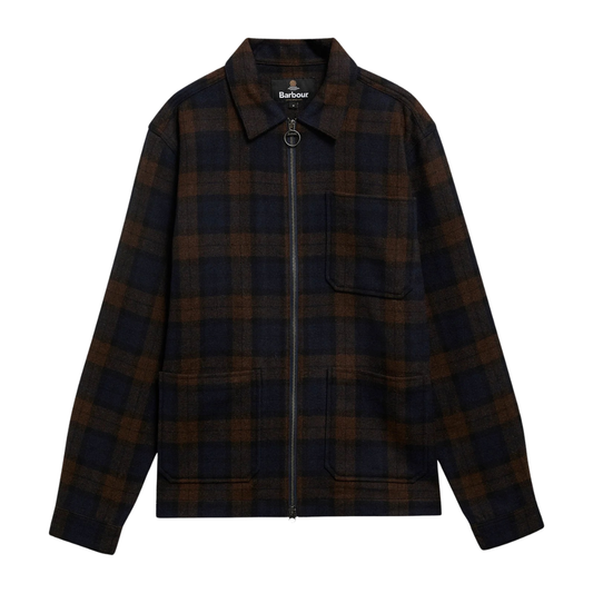 Barbour Acklington Checked Overshirt in Navy