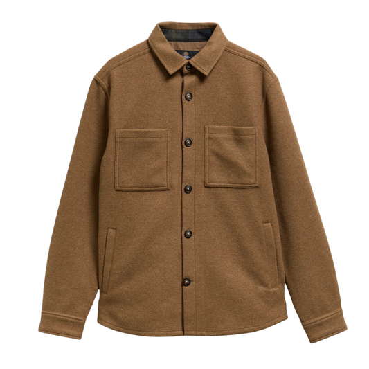 Barbour Marltown Wool Blend Overshirt in Sandstone