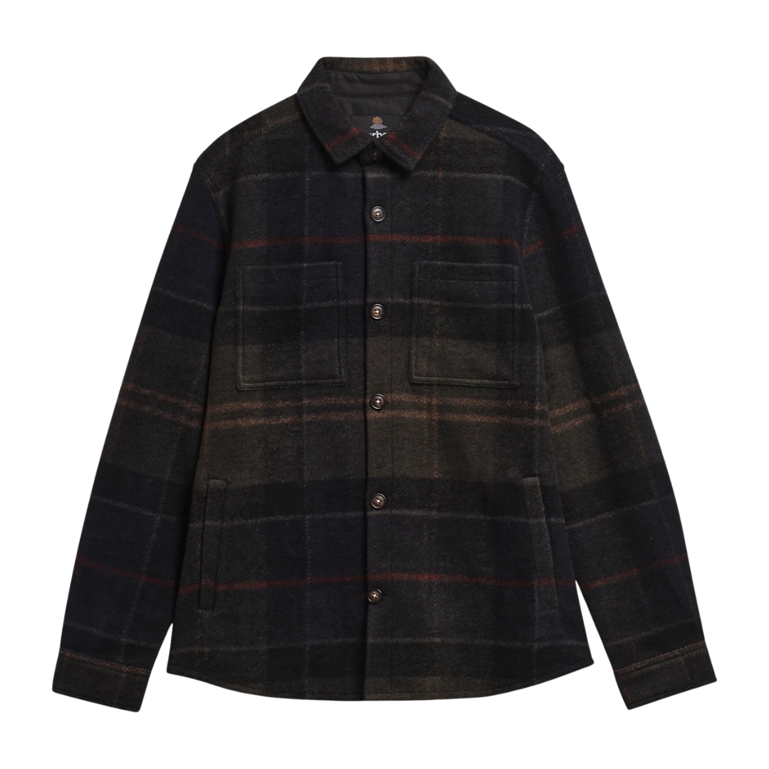 Barbour Woodlane Brushed Check Overshirt in Shadow Classic Tartan