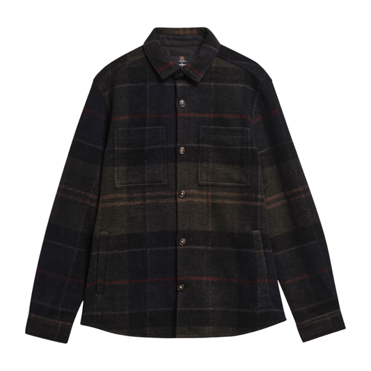 Barbour Woodlane Brushed Check Overshirt in Shadow Classic Tartan