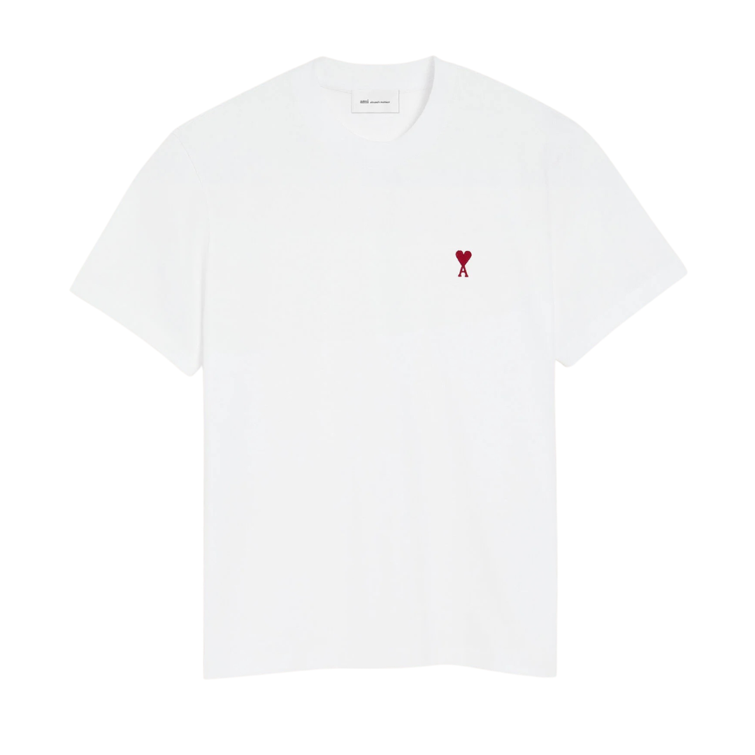 AMI Paris Red AMI De Coeur T-Shirt in White