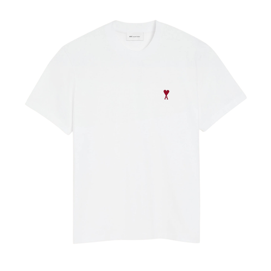 AMI Paris Red AMI De Coeur T-Shirt in White