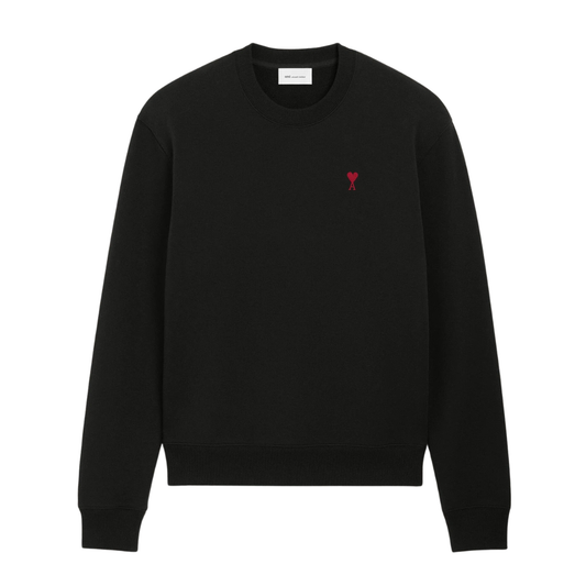 AMI Paris Red AMI De Coeur Sweatshirt in Black