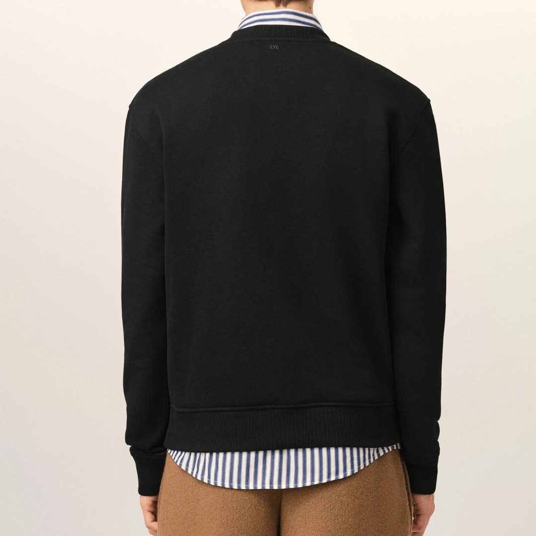 AMI Paris Red AMI De Coeur Sweatshirt in Black