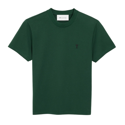 AMI Paris Contrast ADC T-Shirt in Bottle Green