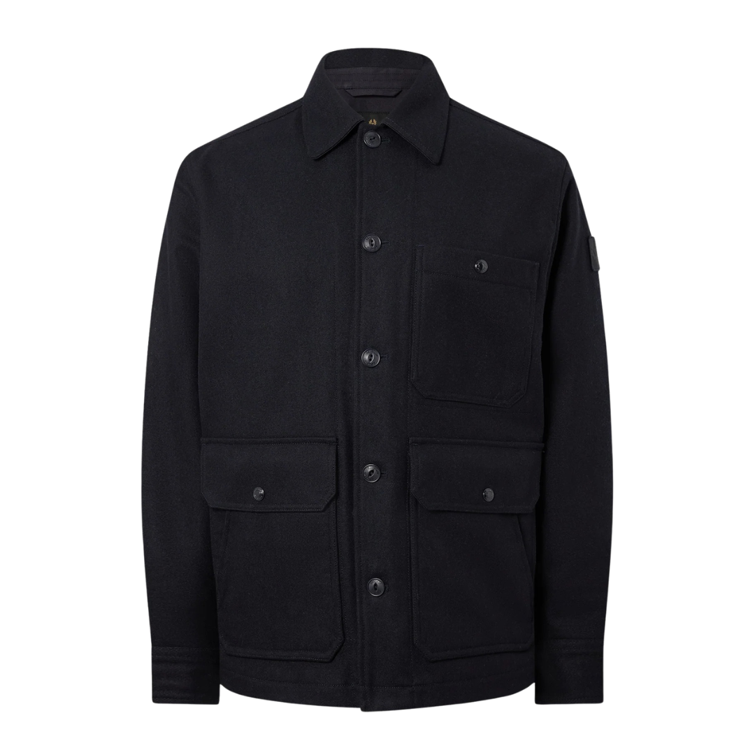 Belstaff Trail Wool Overshirt in Dark Ink