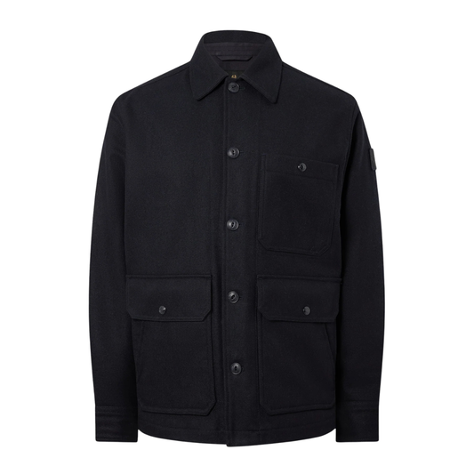 Belstaff Trail Wool Overshirt in Dark Ink