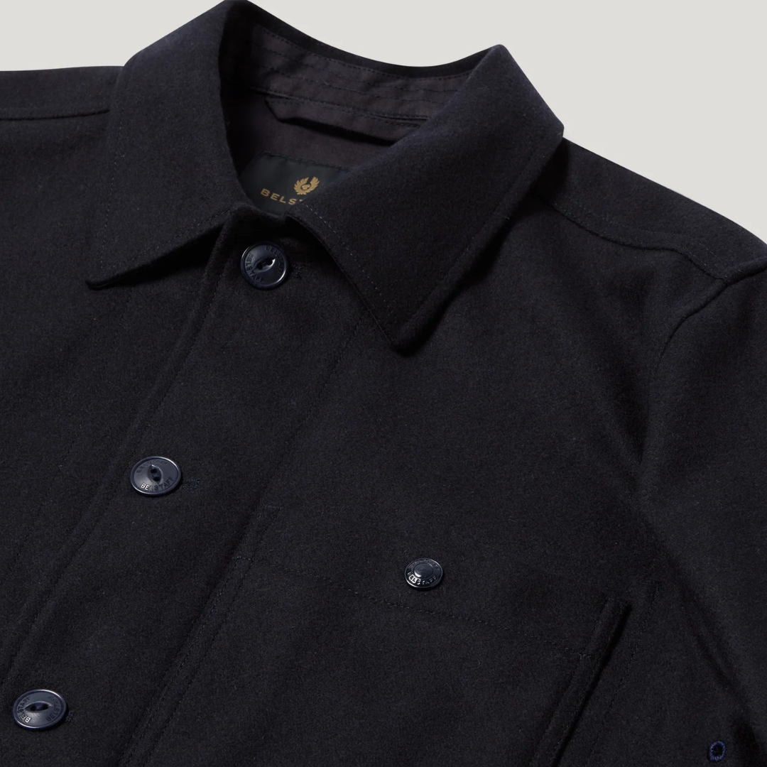 Belstaff Trail Wool Overshirt in Dark Ink