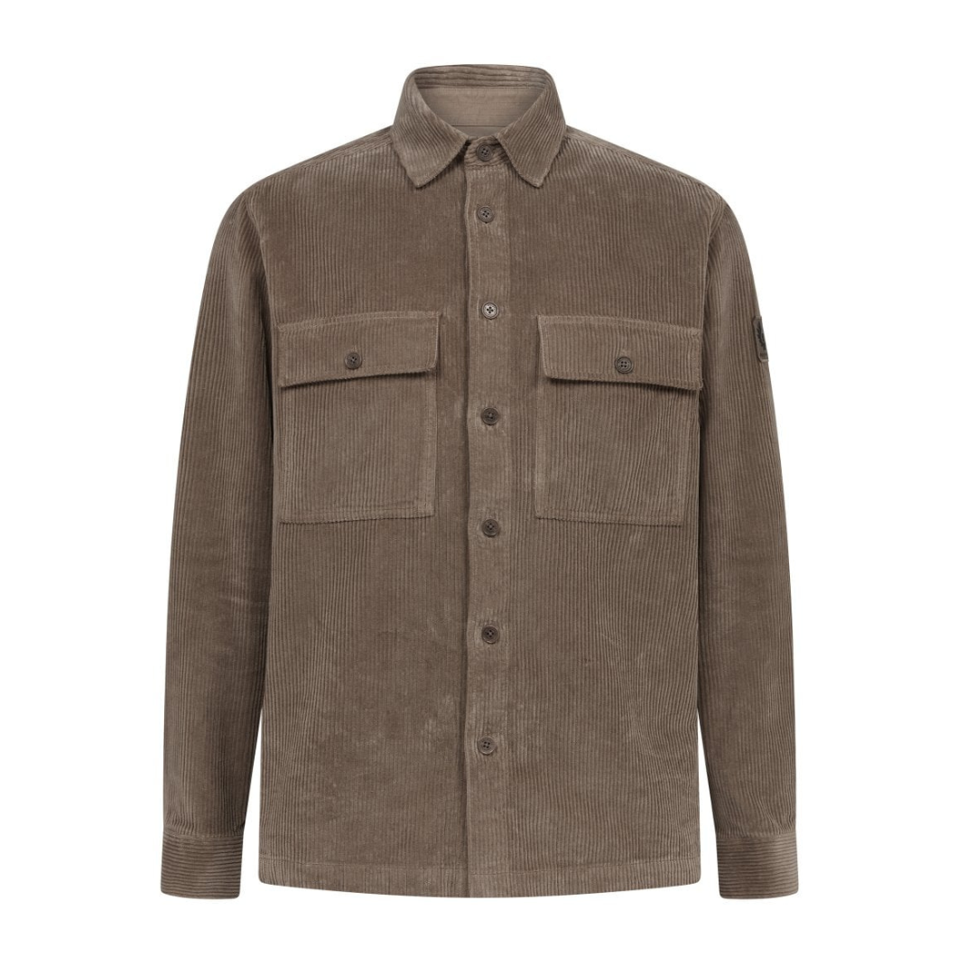 Belstaff Camisa de Pana Ravine Verde Oliva
