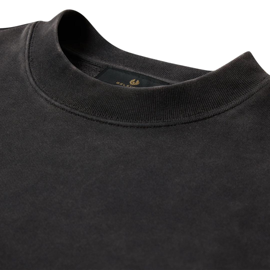 Belstaff Valley Garment Dye Sweatshirt in Washed Black