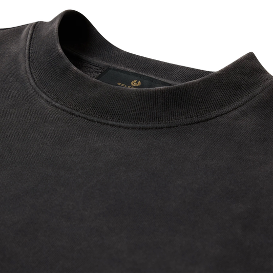 Belstaff Valley Garment Dye Sweatshirt in Washed Black
