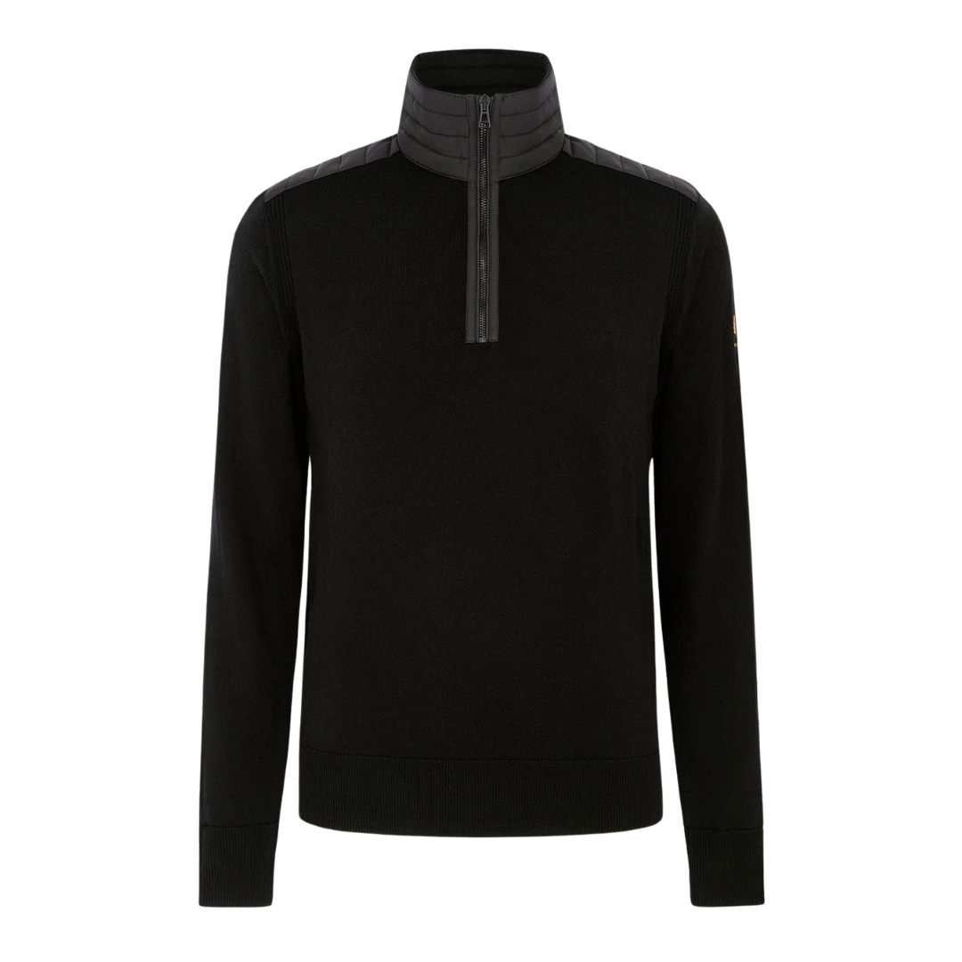 Belstaff Kilmington Quarter Zip Jumper in Black