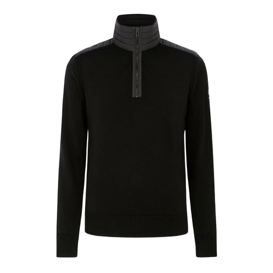 Belstaff Kilmington Quarter Zip Jumper in Black