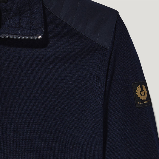Belstaff Kilmington Quarter Zip Jumper in Dark Ink