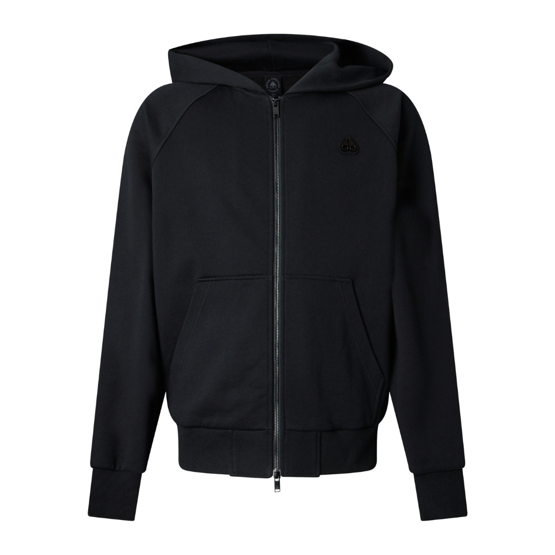 Moose Knuckles Yul Zip Up Hoody in Black