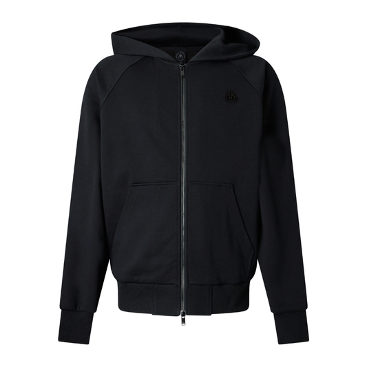 Moose Knuckles Yul Zip Up Hoody in Black