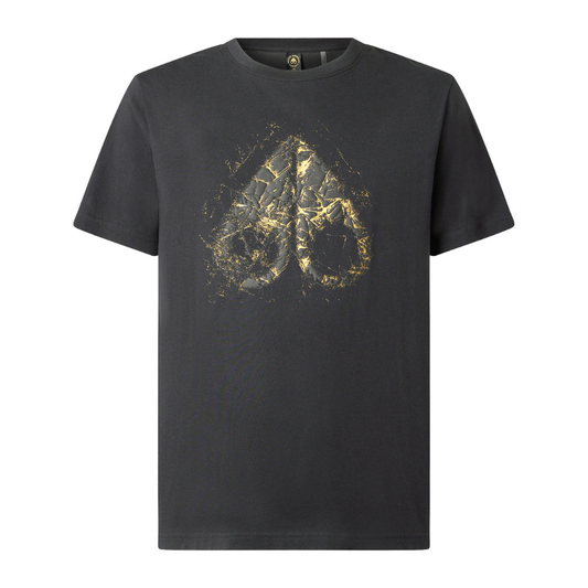 Moose Knuckles Gold Icebreak Logo T-Shirt in Black