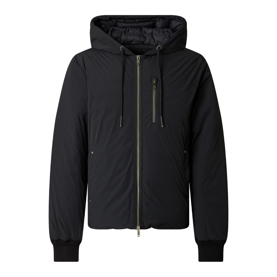 Moose Knuckles Northdale Hooded Jacket in Black
