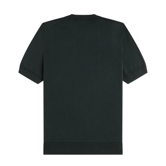 Fred Perry Cotton Knitted T-Shirt in Night Green