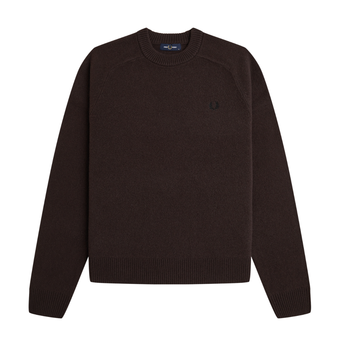 Fred Perry Saddle Sleeve Jumper in Rich Brown