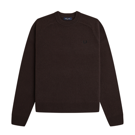 Fred Perry Saddle Sleeve Jumper in Rich Brown