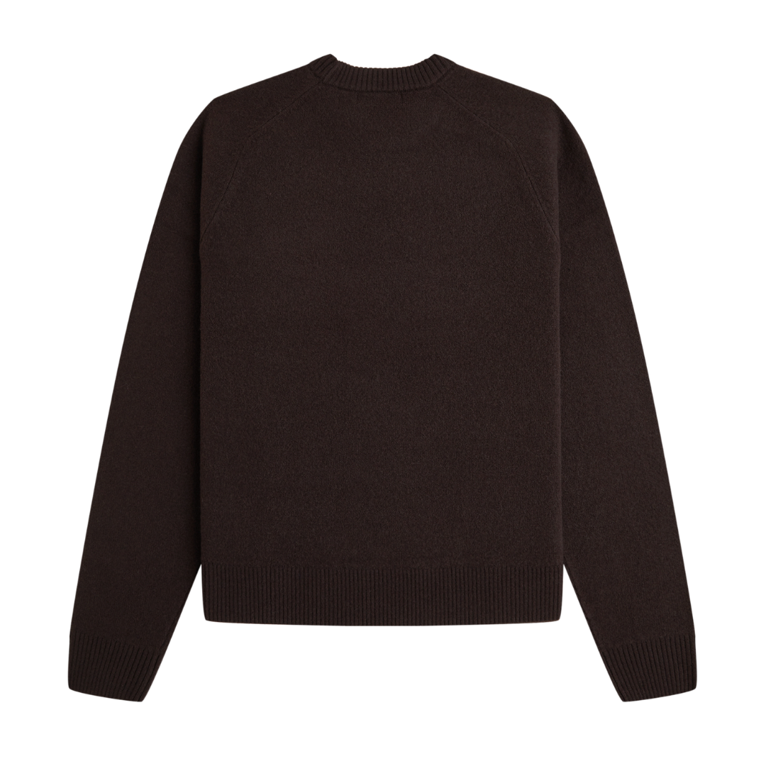 Fred Perry Saddle Sleeve Jumper in Rich Brown