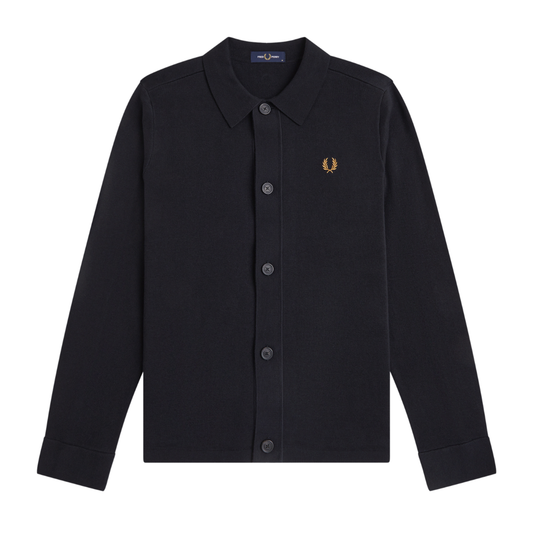 Fred Perry Knitted Overshirt in Black