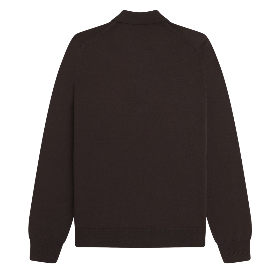 Fred Perry Classic Knitted Polo Shirt in Rich Brown