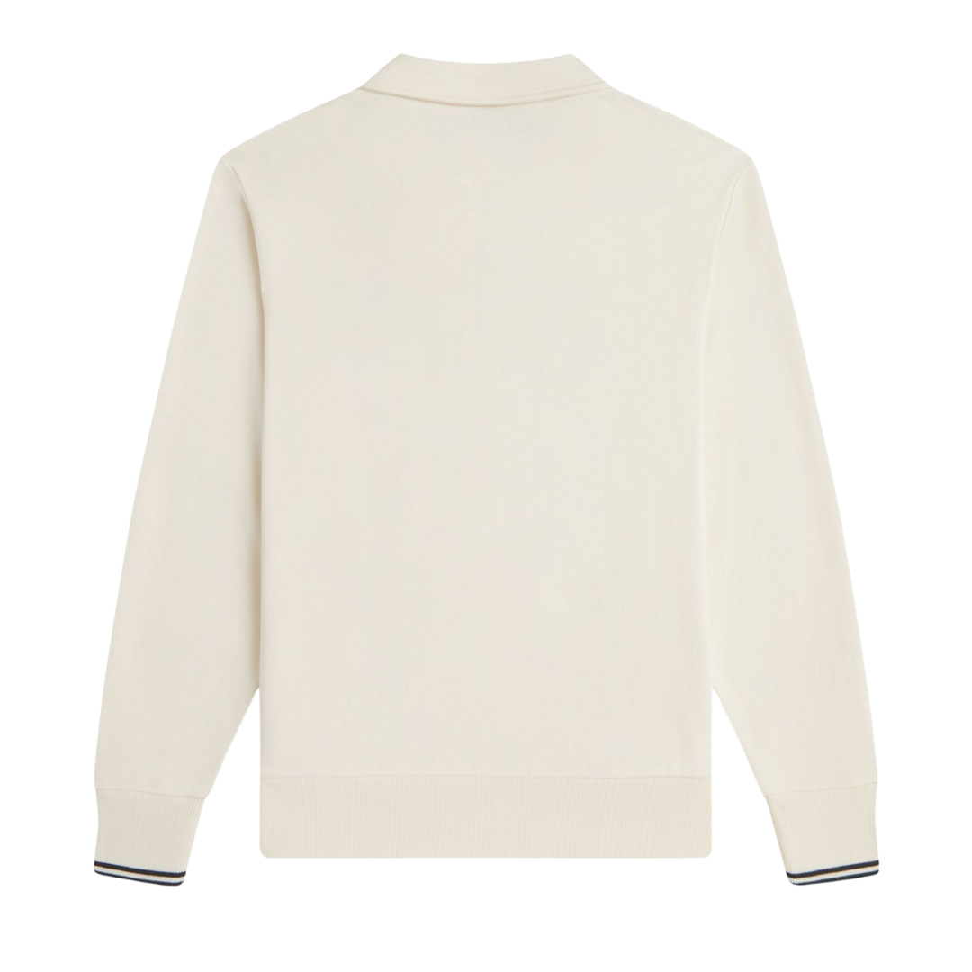Fred Perry Half zip Collared Sweatshirt in Ecru