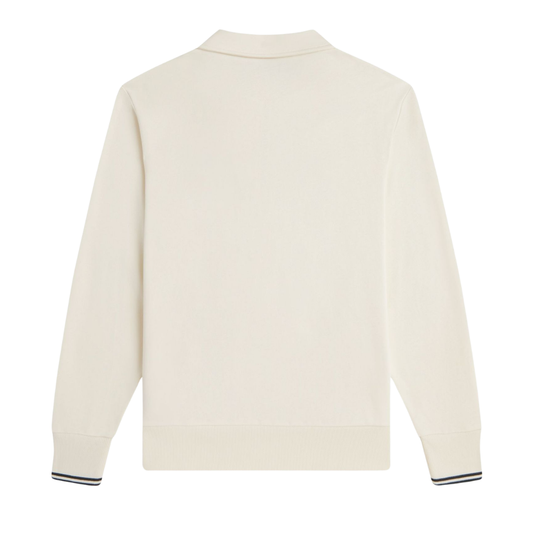 Fred Perry Half zip Collared Sweatshirt in Ecru