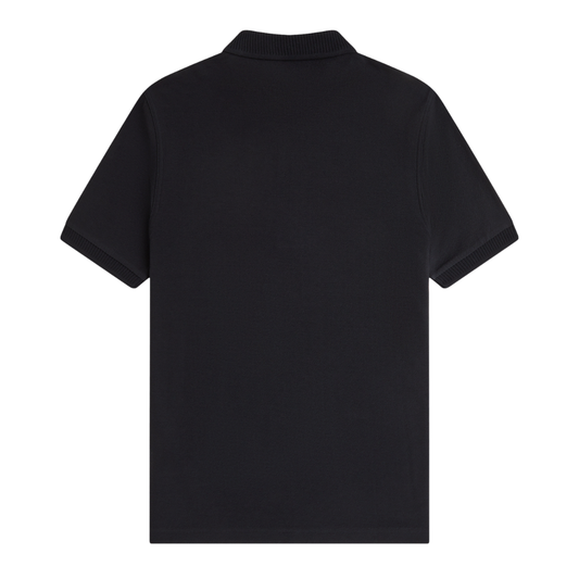 Fred Perry Crepe Pique Polo Shirt in Black