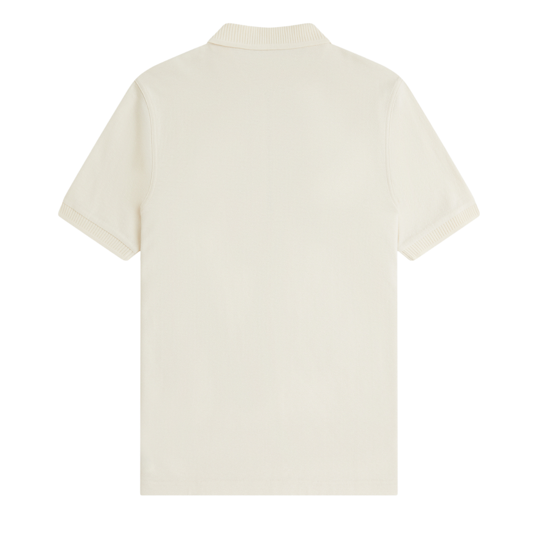 Fred Perry Crepe Pique Polo Shirt in Ecru