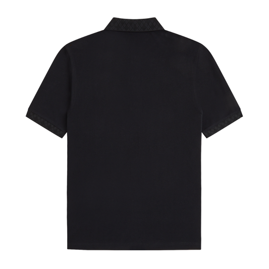 Fred Perry Jacquard Trim Polo in Black