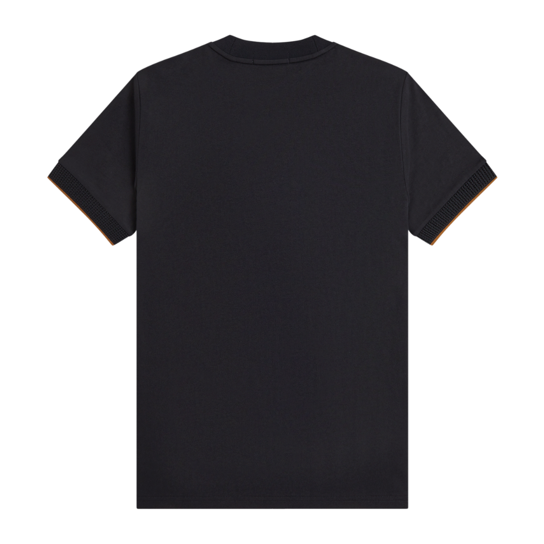 Fred Perry Mesh Cuff T-Shirt in Black