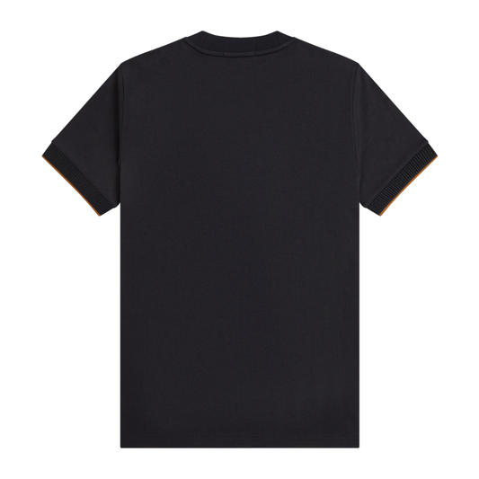 Fred Perry Mesh Cuff T-Shirt in Black
