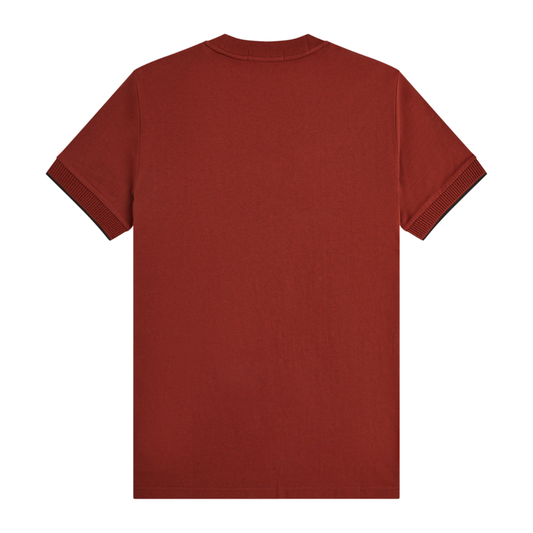 Fred Perry Mesh Cuff T-Shirt in Brandy