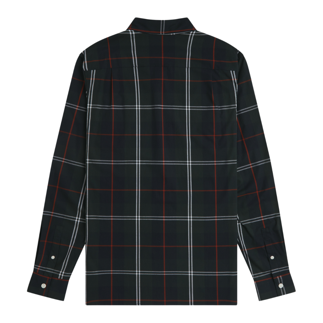 Fred Perry Poplin Tartan Shirt in Night Green