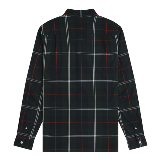 Fred Perry Poplin Tartan Shirt in Night Green