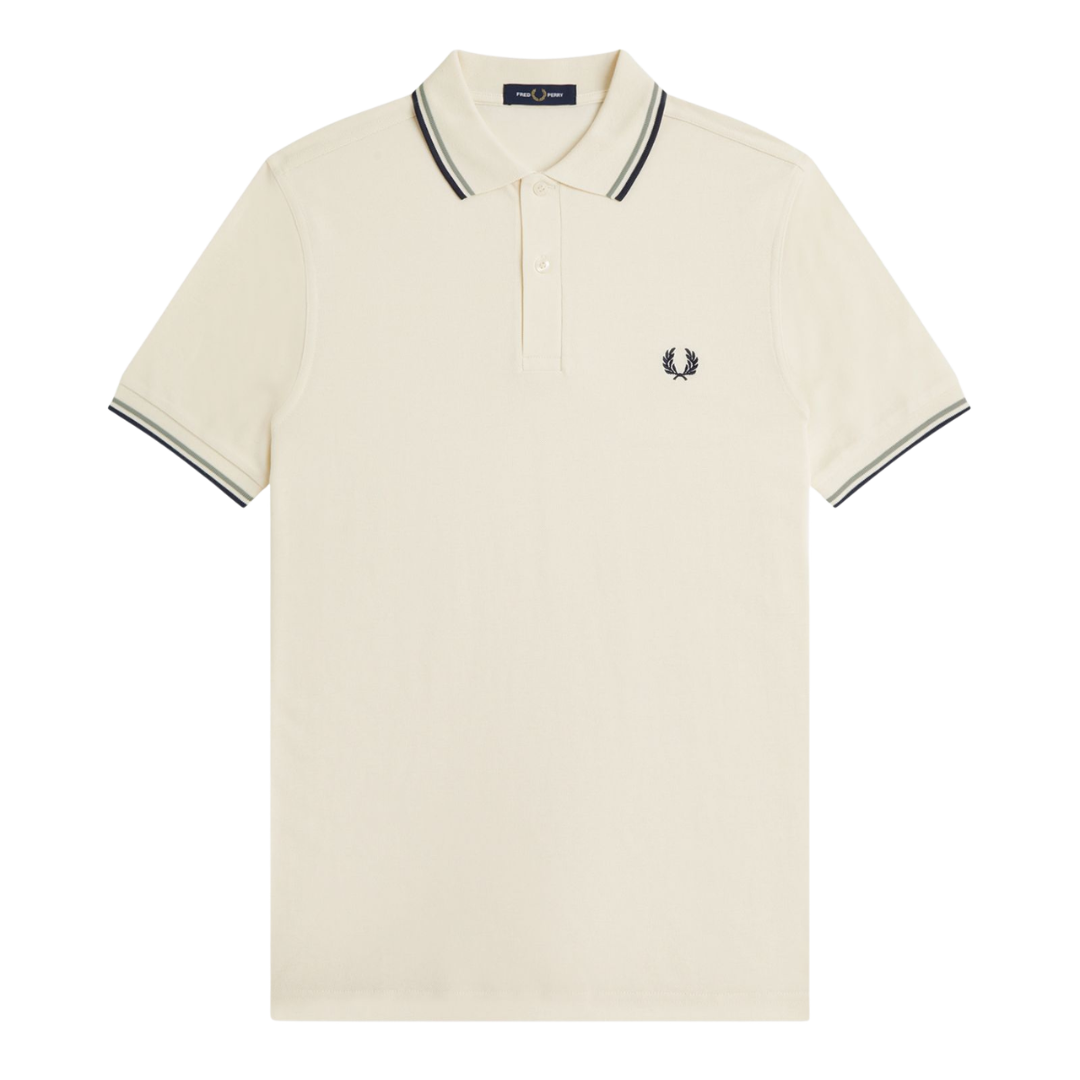 Fred Perry Twin Tipped Polo in Ecru