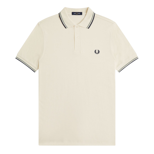 Fred Perry Twin Tipped Polo in Ecru