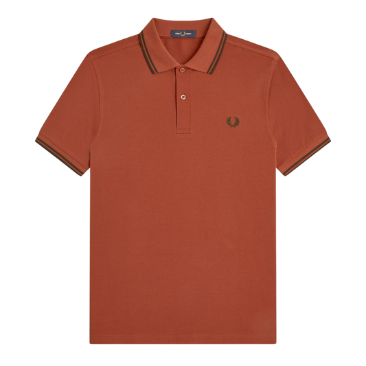 Fred Perry Twin Tipped Polo in Brandy