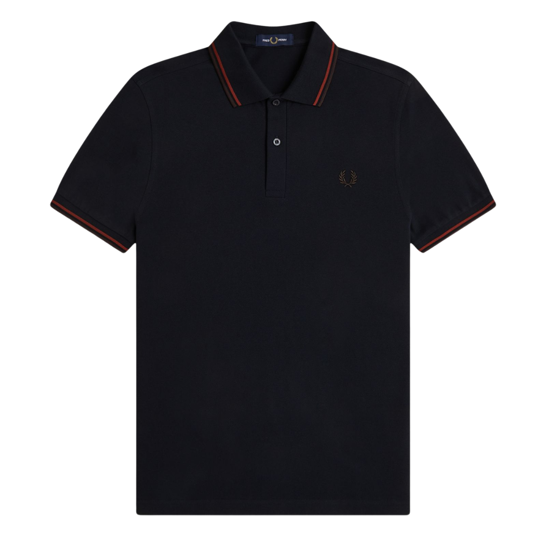 Fred Perry Twin Tipped Polo in Navy