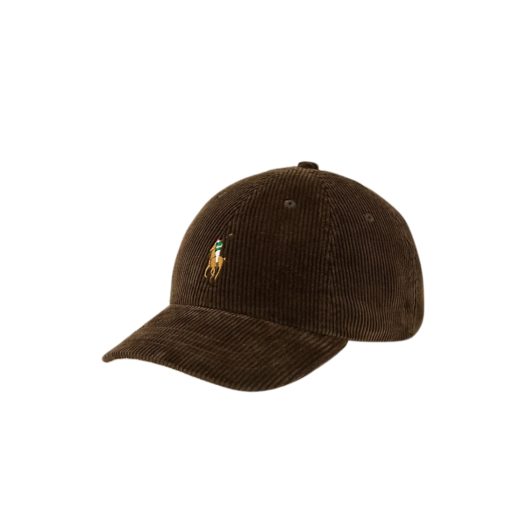 Ralph Lauren Corduroy Sports Cap in Dark Beech