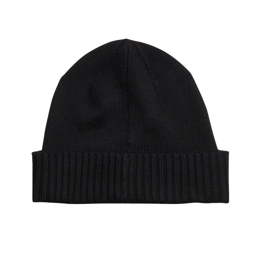 Ralph Lauren Fold Over Beanie Hat In Black